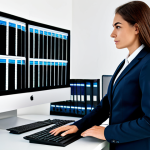 Modern Office File Management**

"A professional businesswoman, fully clothed in a modest blazer and skirt, organizing digital files on a large computer screen in a bright, modern office. The screen displays well-organized folders and file names.  Background features shelves with neatly arranged documents.  Safe for work, appropriate content, professional attire, perfect anatomy, correct proportions, natural pose, high quality, professional photography."

**