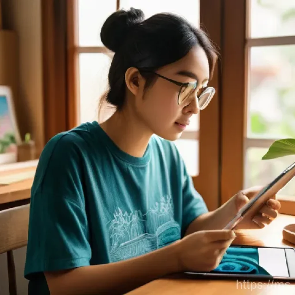 아이패드 드로잉 활용법 - **A Malaysian digital artist passionately working on an iPad Pro with an Apple Pencil in a sun-drenc...