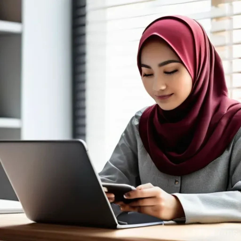 포토 편집 앱 활용법 - **Prompt 1: The Creative Digital Artist**
"A young Malaysian woman, wearing a modest yet stylish...